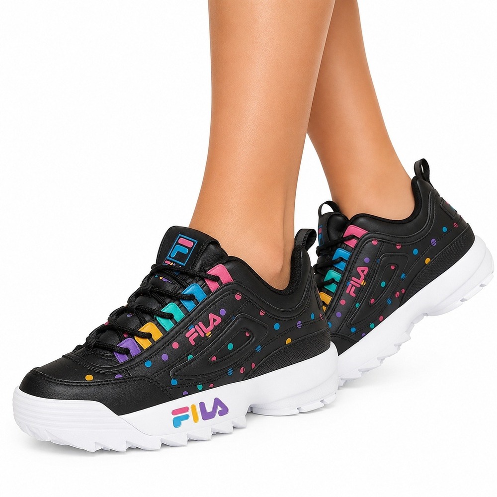 Big Girl Disruptor II Sneakers by Fila Black Size 6.5 New With Tags